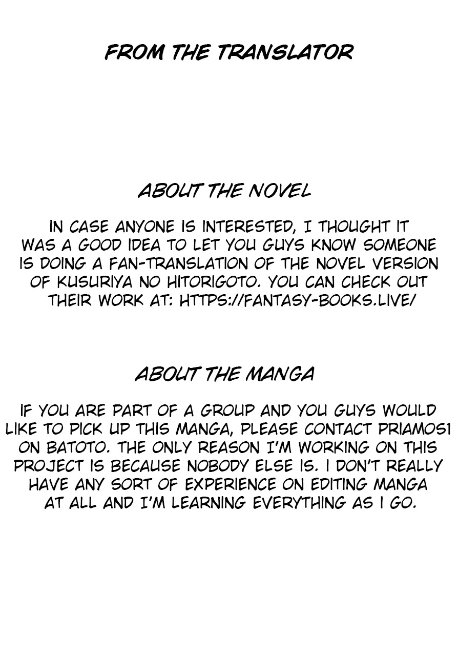 Read Kusuriya no Hitorigoto EN Manga Online