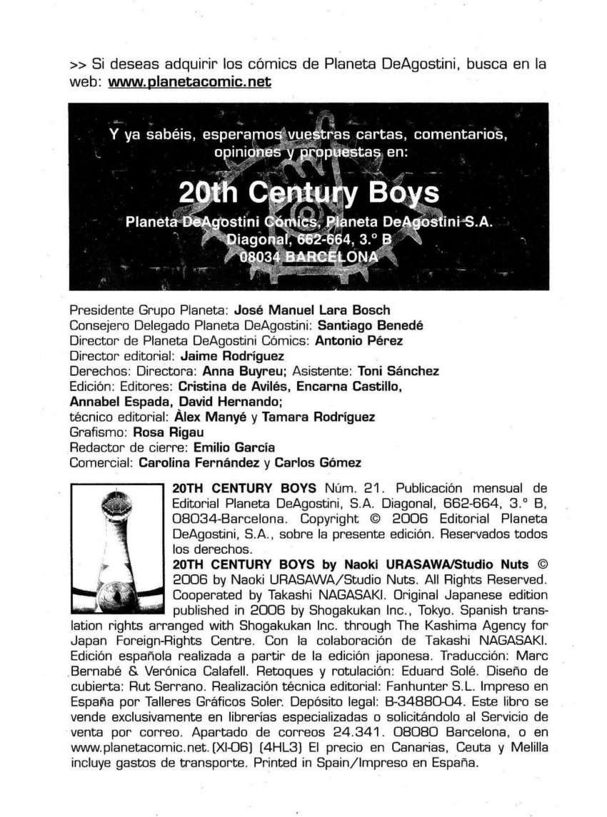 Read 20th Century Boys ES Manga Online